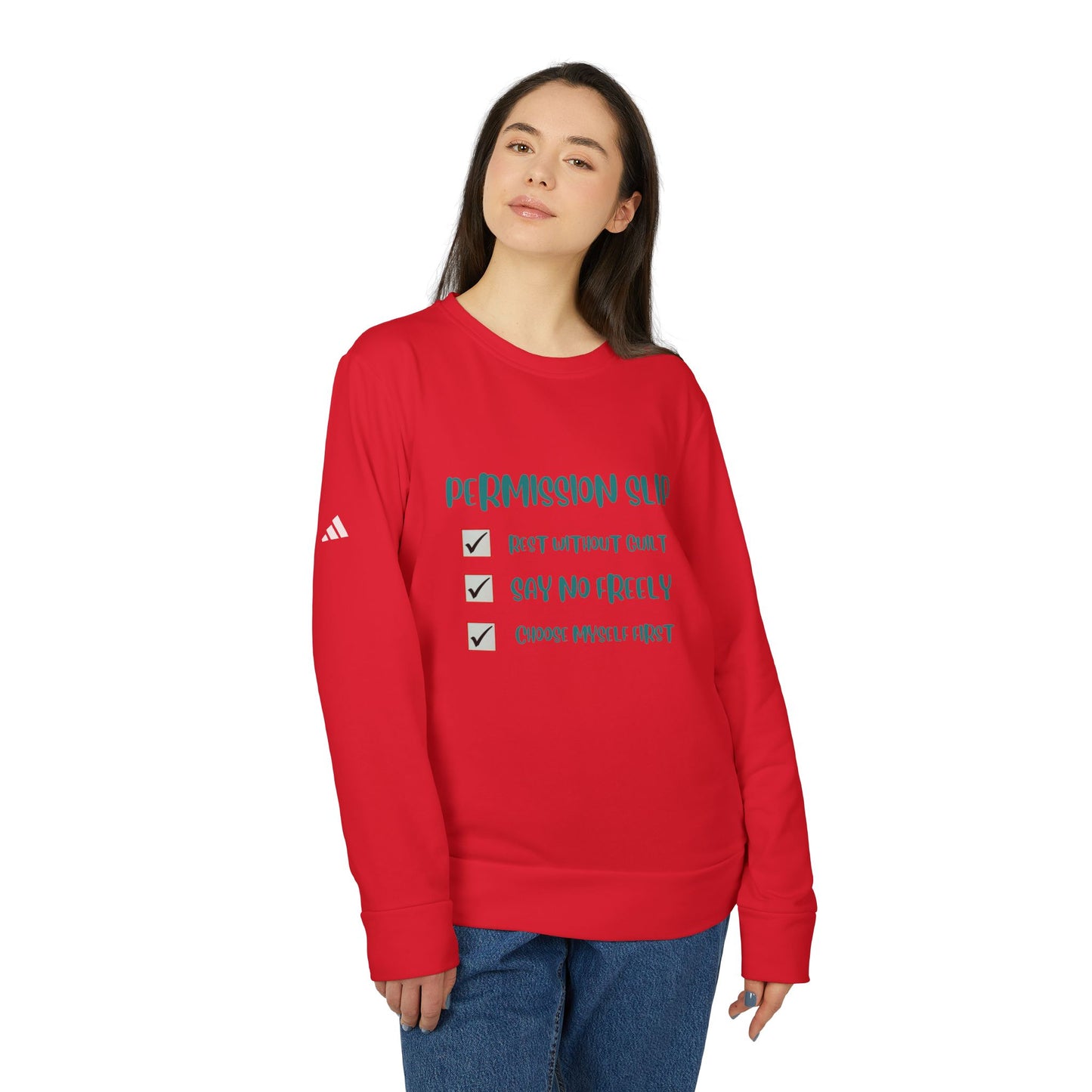 Adidas- Permission Slip Long Sleeve Sweatshirt- Your Self-Care Reminder