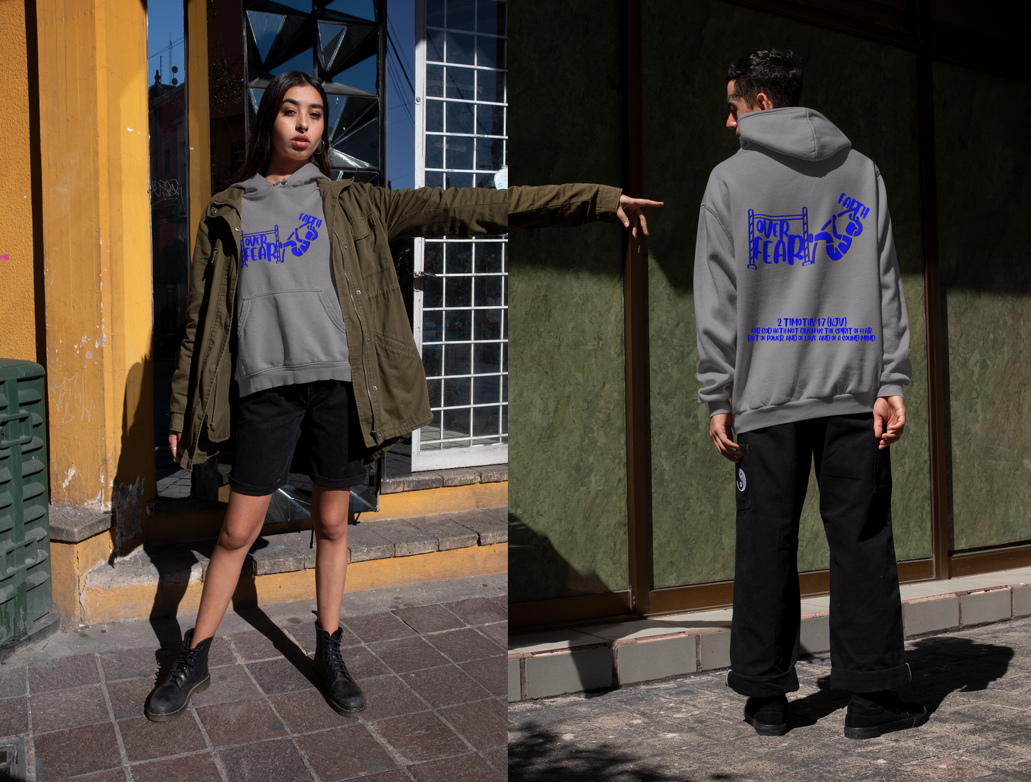 Leap of Faith, Inspirational Graphic Print Hoodie
