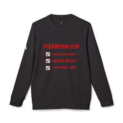 Adidas- Permission Slip Long Sleeve Sweatshirt- Your Self-Care Reminder