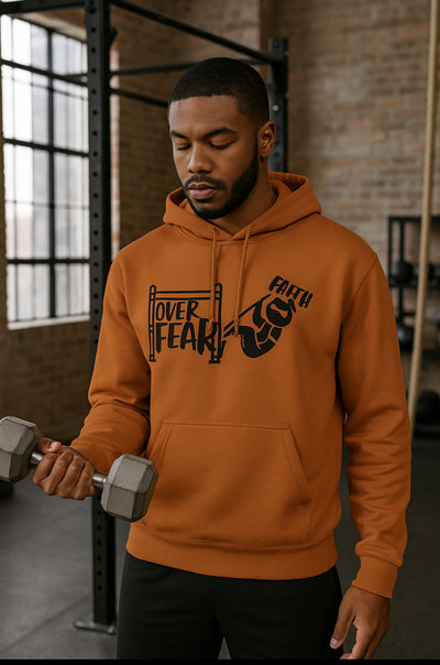 The hoodie represents courage through faith. Its MOTIVATION YOU CAN WEAR